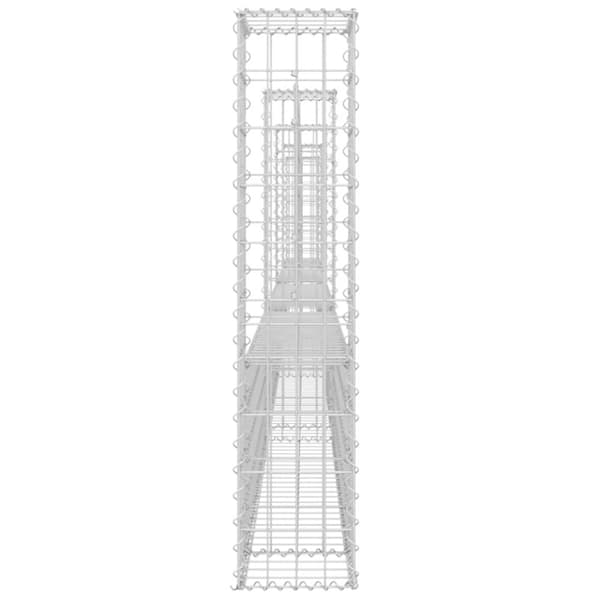 gabionkurv med 5 stolper 500x20x100 cm U-facon jern