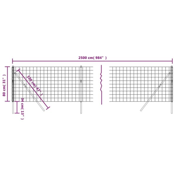 Stängsel antracit 0,8x25 m galvaniserat stål