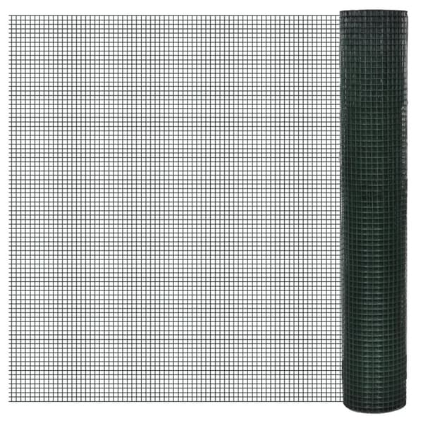 Hönsnät galvaniserat med PVC-beläggning 10x1 m grön
