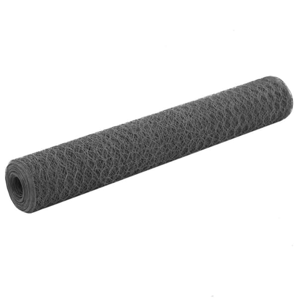 Hönsnät stål med PVC-beläggning 25x1 m grå