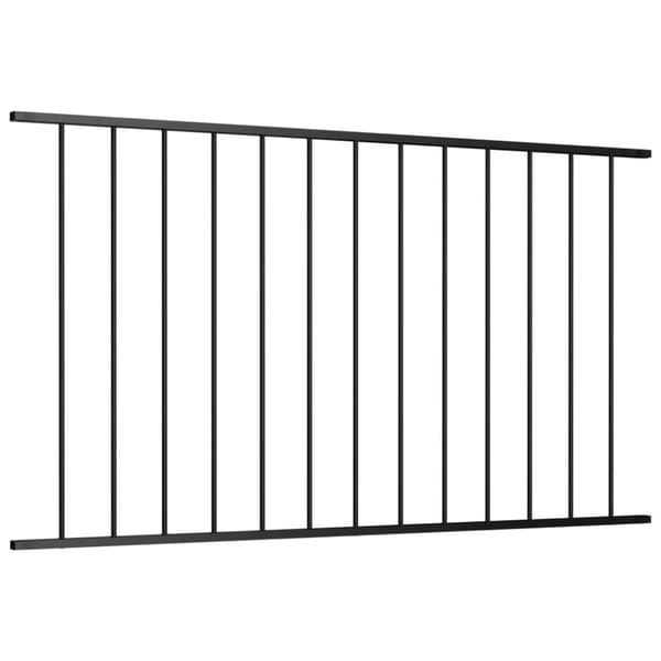 hegnspanel 1,7 x 1,25 m pulverlakeret stål sort