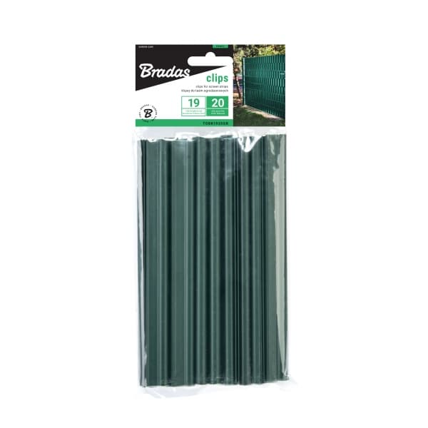 Set med 5 produkter. Klämmor för 450g skärmremsor - grön