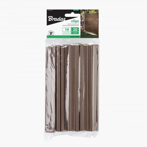 Sæt med 5 produkter. Clips til 450g skærmstrimler - brun
