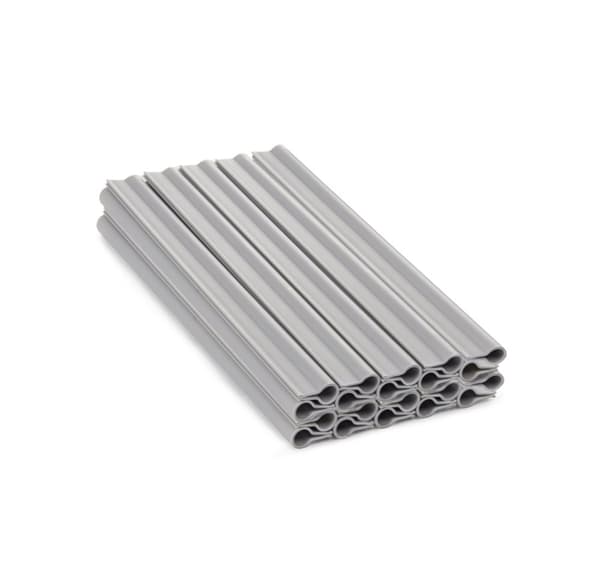 Hagegjerde skjermlist 19cmx36m, 200 g/m2, netting + klips 20stk, lys grå