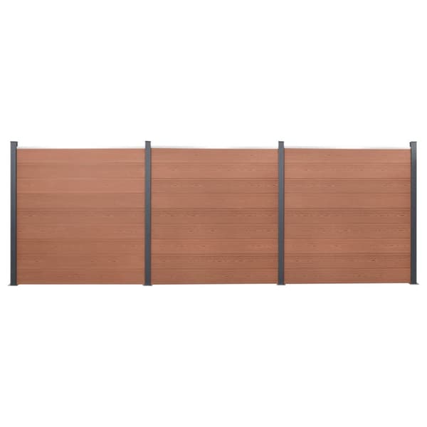 hegnspanelsæt 526x186 cm WPC brun