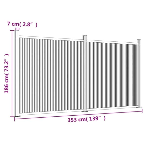hegnspanel 353x186 cm WPC brun
