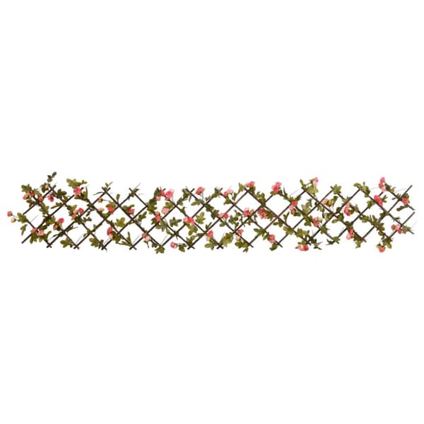 espalier med kunstig vedbend 180x20 cm udvidelig mørk pink