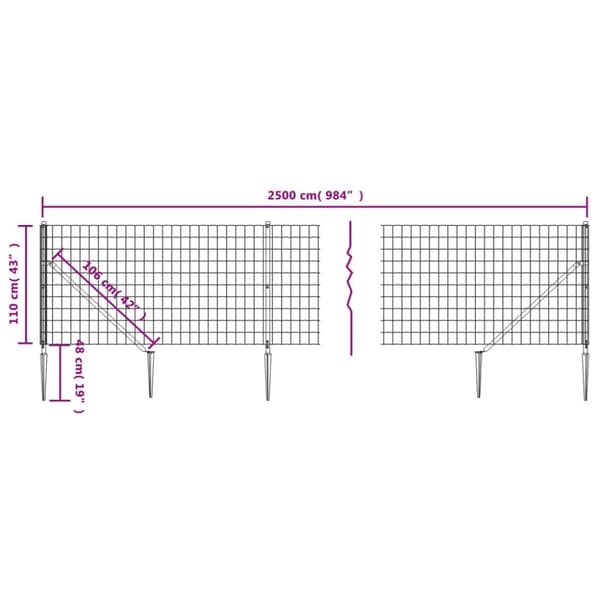 trådhegn med jordspyd 1,1x25 m grøn