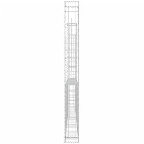 gabionkurv med 3 stolper 260x20x200 cm U-facon jern