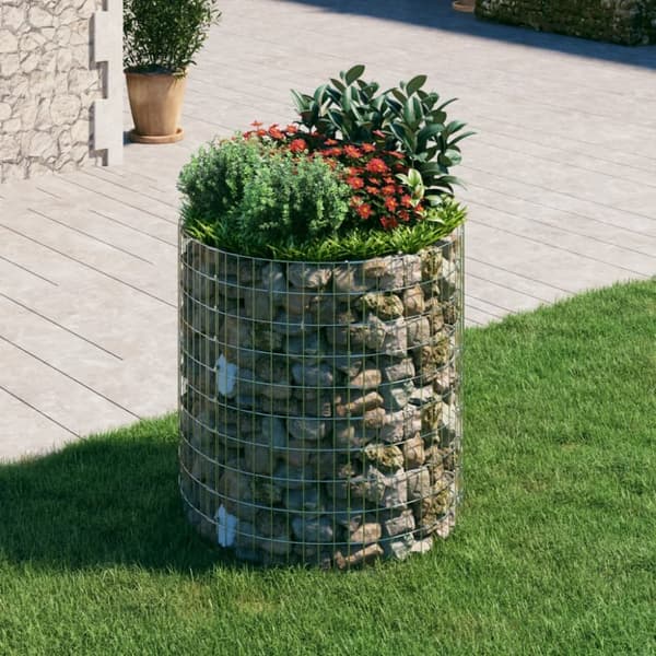 gabionsøjle Ø100x100 cm galvaniseret stål rund