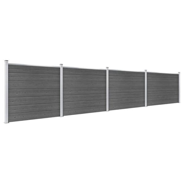 hegnspanelsæt 699x146 cm WPC sort