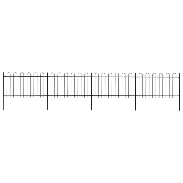Puutarha-aita kaarikärjillä 6,8x1 m teräs musta
