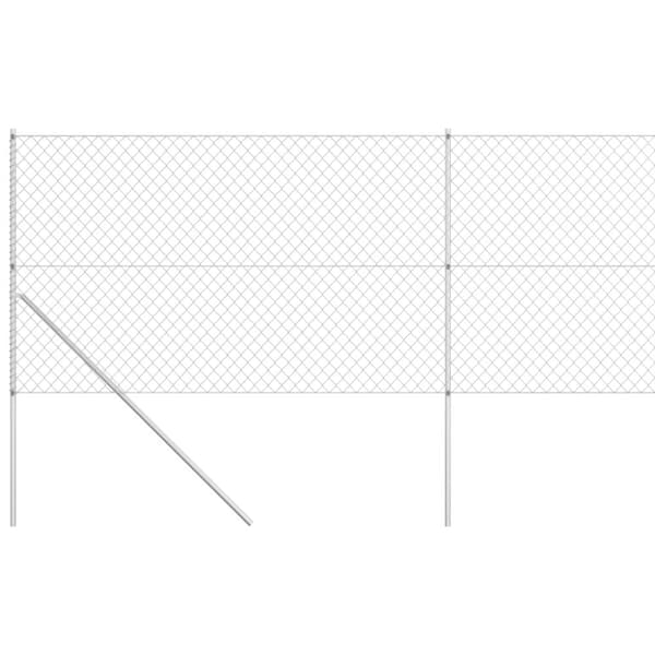 Gunnebostängsel med stolpar galvaniserat stål 15x1,5 m silver