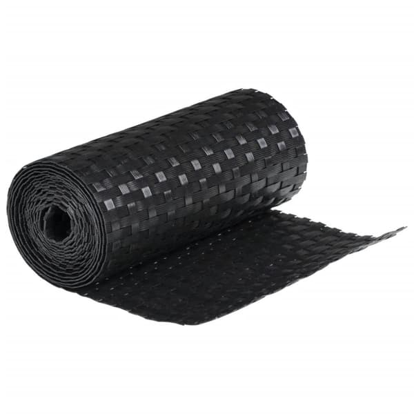 Parvekesuojat 10 kpl musta 255x19 cm polyrottinki