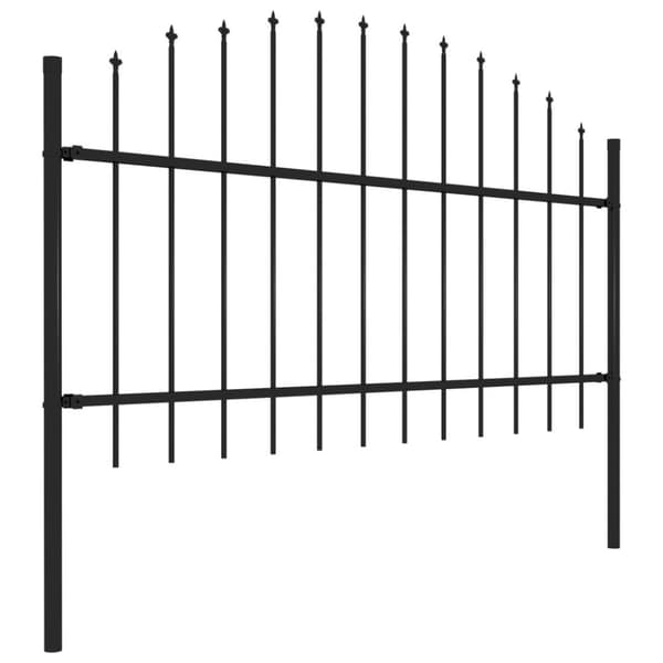 havehegn med spydtop (1-1,25) x 5,1 m sort stål