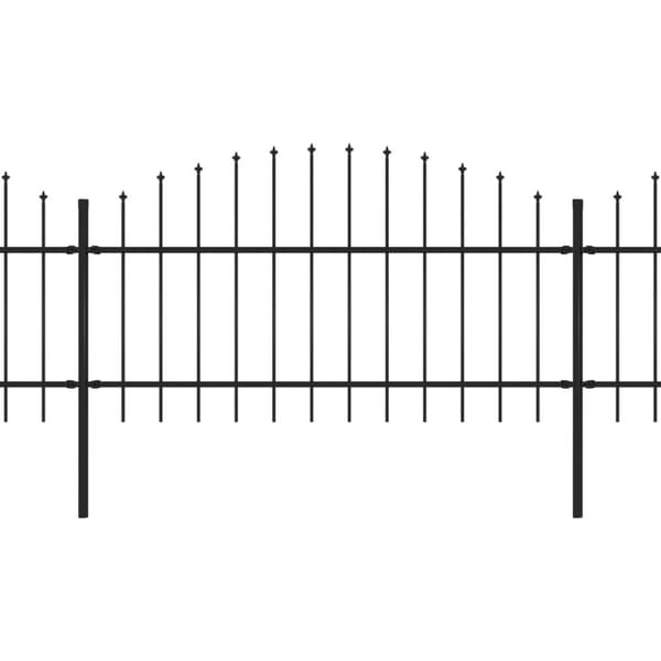 havehegn med spydtop (1-1,25) x 5,1 m sort stål