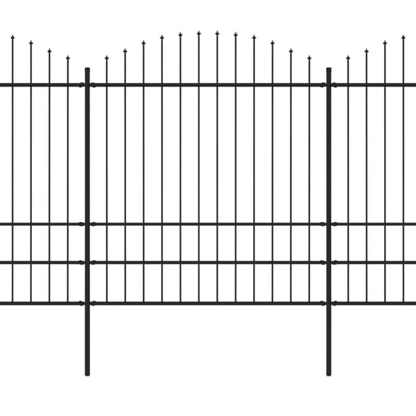 Puutarha-aita keihäskärjillä teräs (1,75-2)x3,4 m musta