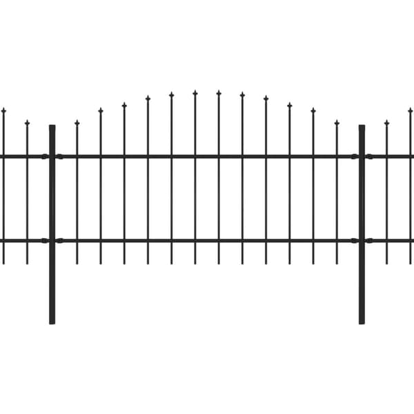 havehegn med spydtop (1-1,25) x 13,6 m sort stål