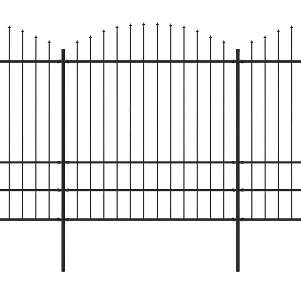 havehegn med spydtop (1,75-2) x 11,9 m sort stål