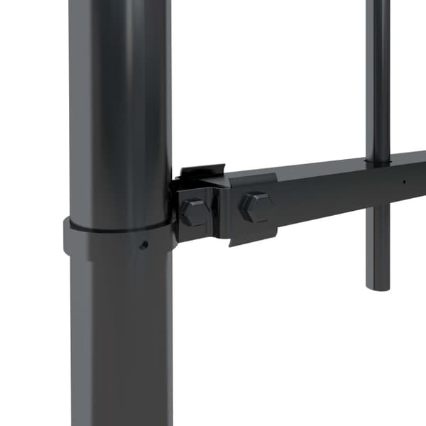 havehegn med spydtop 11,9 x 1,2 m sort stål