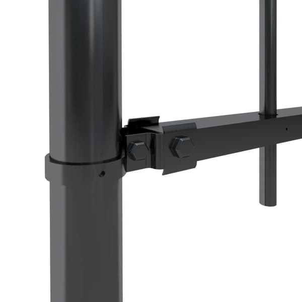 havehegn med spydtop 3,4 x 1,5 m sort stål