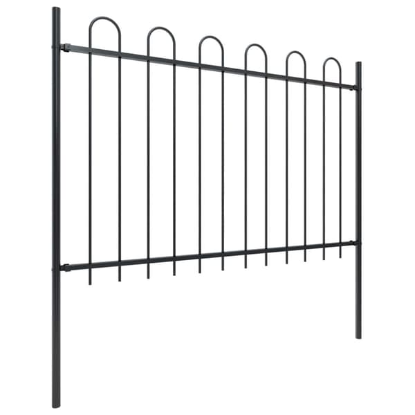Puutarha-aita kaarikärjillä 13,6x1,2 m teräs musta