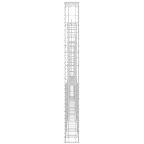 gabionkurv med 5 stolper 500x20x200 cm U-facon jern