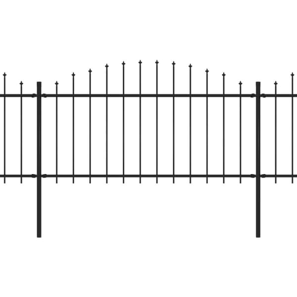 havehegn med spydtop (1,25-1,5) x 3,4 m sort stål