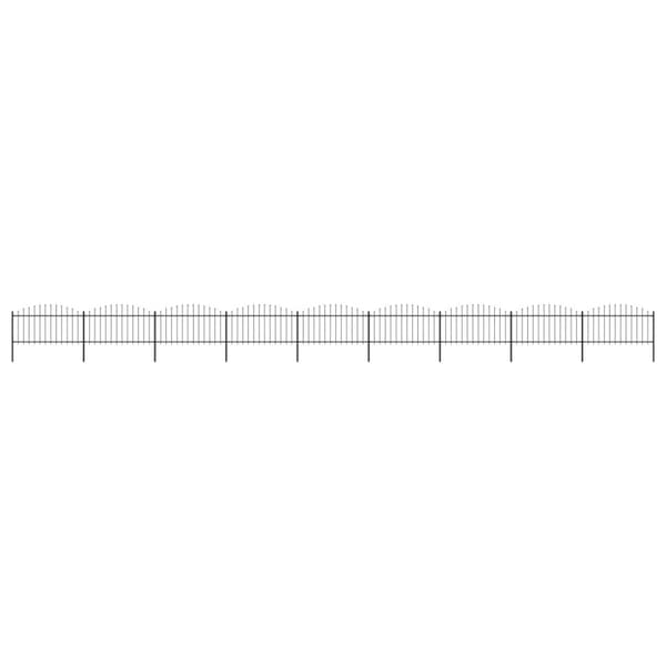 Puutarha-aita keihäskärjillä teräs (1,25-1.5)x15,3 m musta
