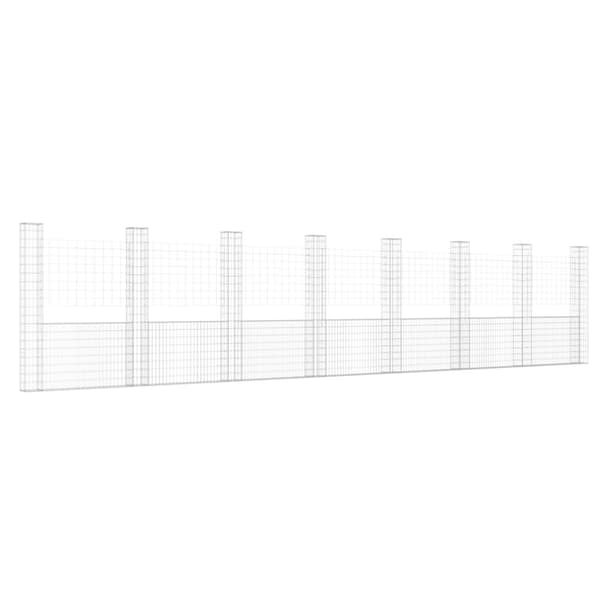 U-muotoiset kivikorit 8 pylväällä rauta 860x20x200 cm