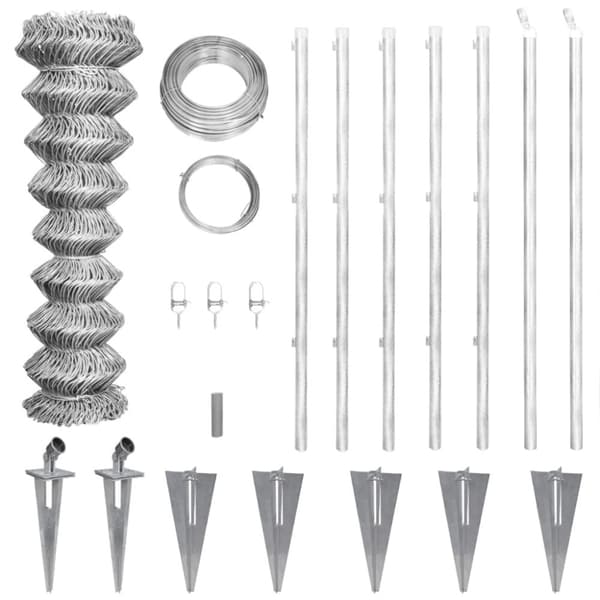 trådhegn med stolper og spyd galvaniseret stål 15x1,5 m
