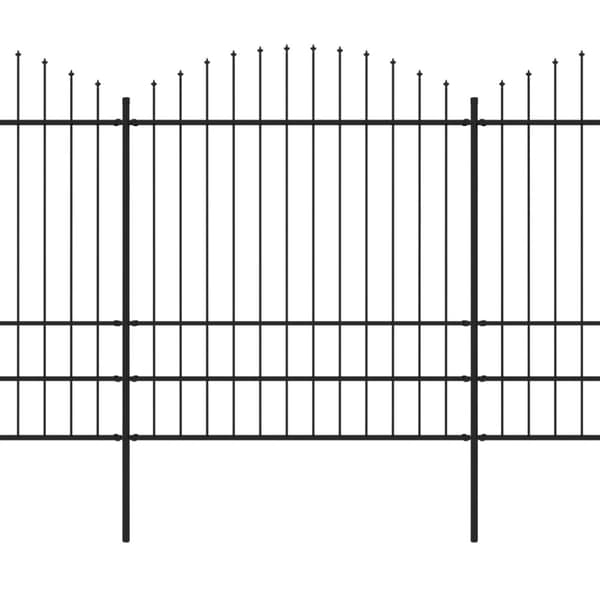 havehegn med spydtop (1,75-2) x 6,8 m sort stål