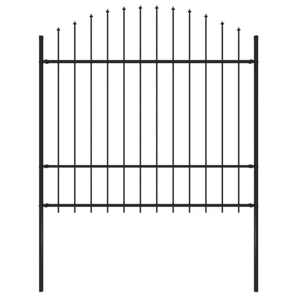 Puutarha-aita keihäskärjillä teräs (1,5-1,75)x1,7 m musta