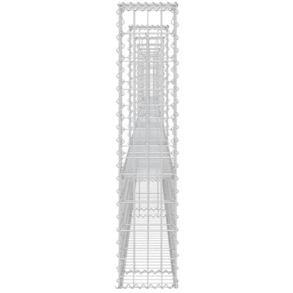 gabionkurv med 8 stolper 860x20x100 cm U-facon jern