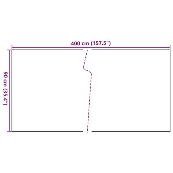 Parvekesuoja musta 400x90 cm polyrottinki