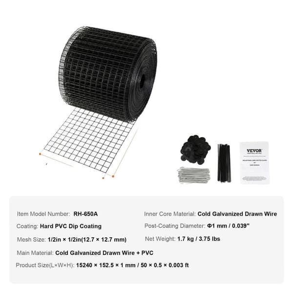 Aurinkopaneeli Lintu Suojus, Ruostumattomat Teräskiinnittimet, Ruostumaton PVC-pinnoite, 8 tuumaa x 100 jalkaa tyyppi 3