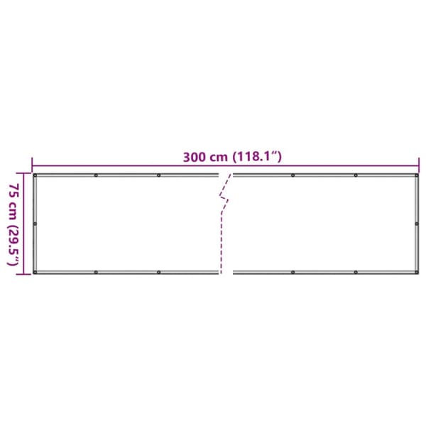 Insynsskydd för balkong grå 300x75 cm PVC