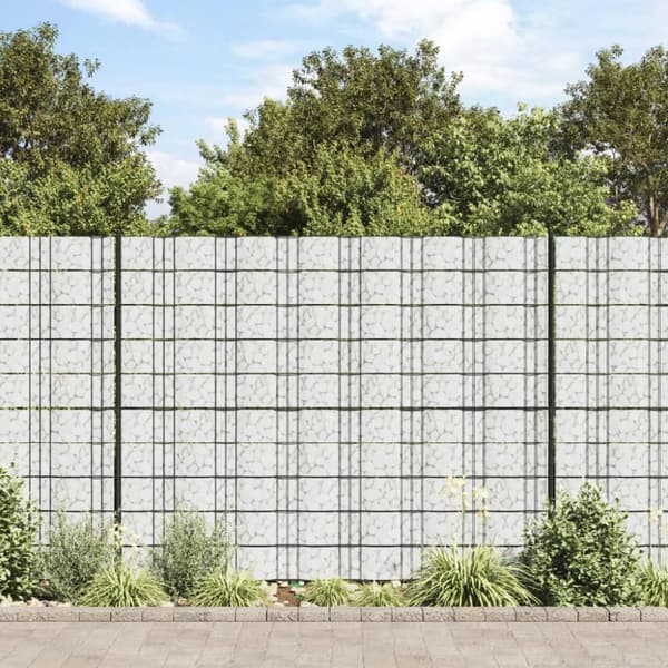 haveafskærmning 35x0,19 m PVC marmorgrus grå