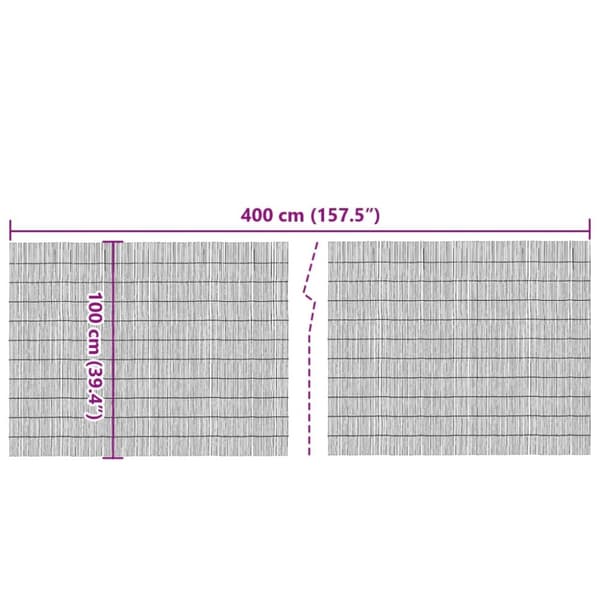 havehegn 400x100 cm siv