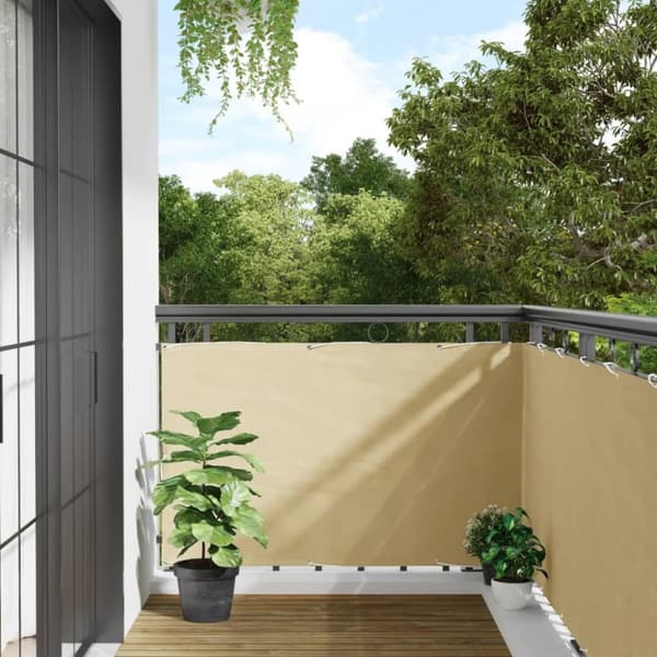 Insynsskydd för balkong gräddvit 300x90 cm PVC