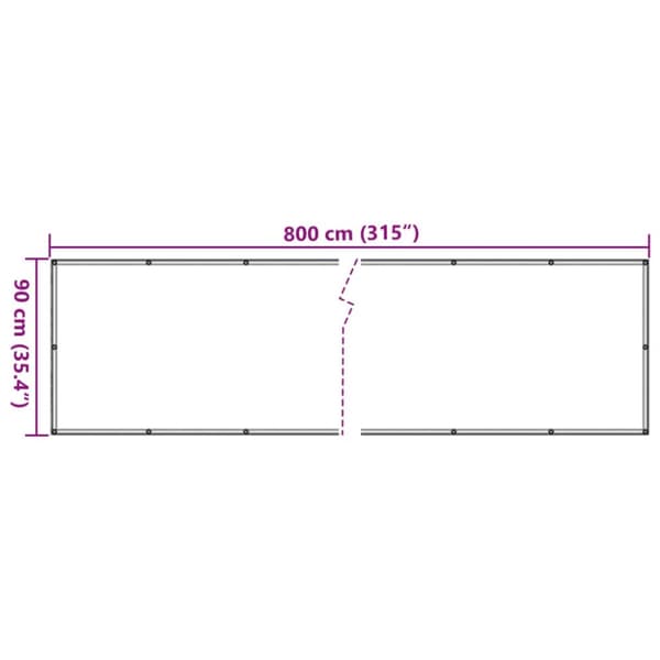 Insynsskydd för balkong grå 800x90 cm PVC