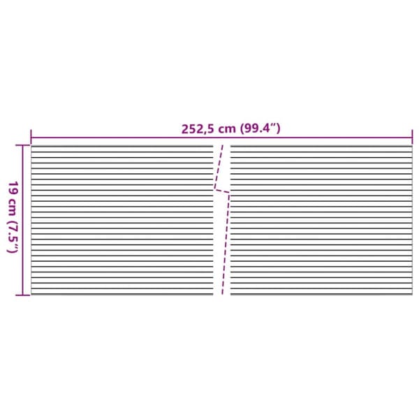 Puutarhan yksityisyydensuojat 10 kpl musta 252,5x19 cm PVC