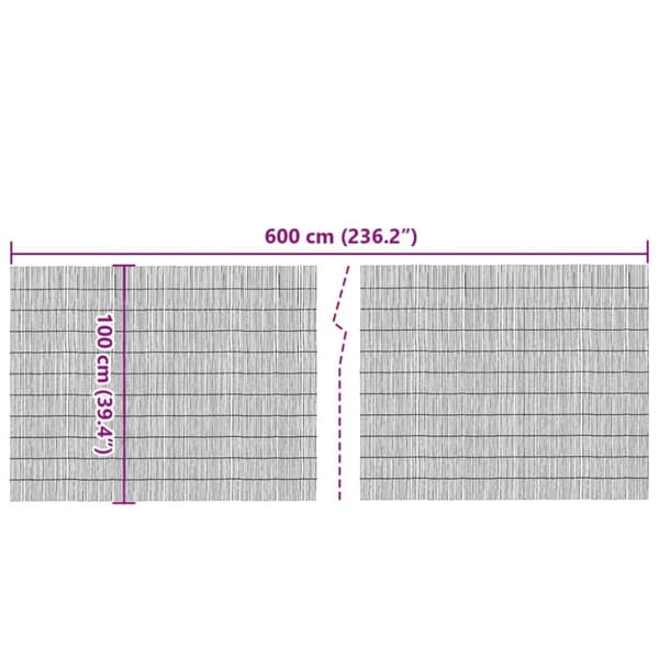 havehegn 600x100 cm siv
