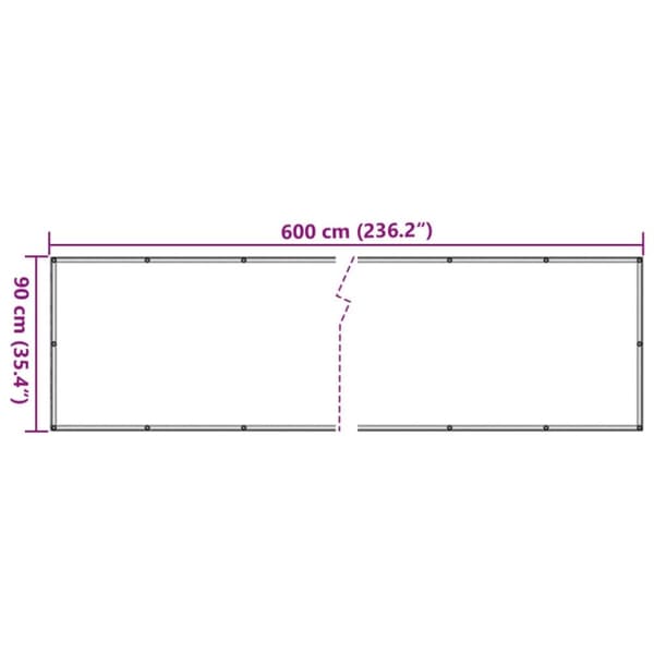 Insynsskydd för balkong gräddvit 600x90 cm PVC