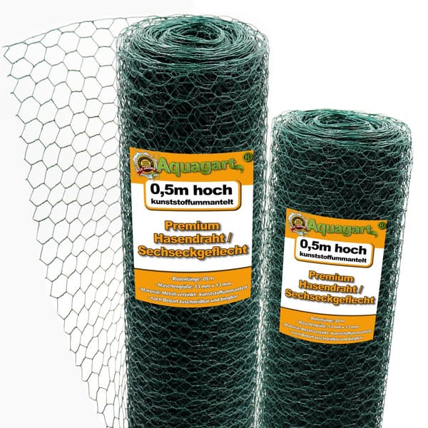 40 m Sekskantet net Kyllingehegn Kanin wire Kanin gitter Grøn Hare wire 50 cm
