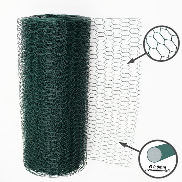 160 m Hexagonal mesh Kanintråd Kaningaller Grön Haretråd 100 cm