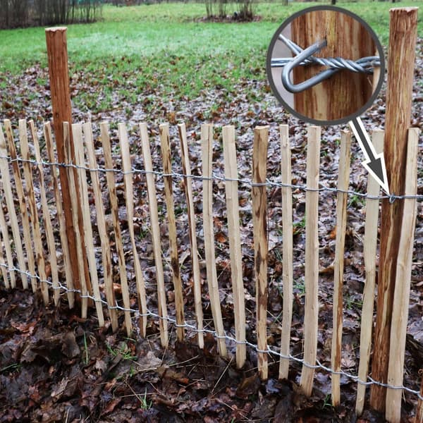 20 Træstolper til stakit 1,05 m I Diameter 5-6 cm I Hegnspæle lavet af hasselnød I Hegnspæl