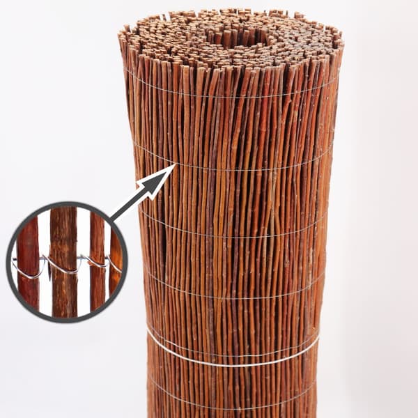Aquagart Pilemåtte 15 m x 120 cm I Privatmåtte lavet af pil Naturlig privatskærm til haver