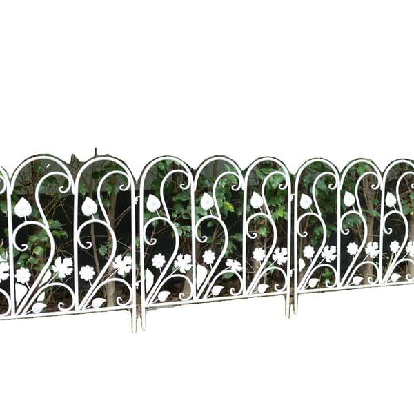 Dekorativ Trädgårdsstängsel, Metallkonstruktion, Enkel Installation,VIT
