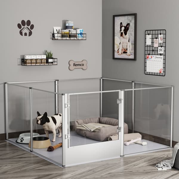 Pet Playpen, Holdbare Akrylpaneler, Alsidig Indendørs Design,120x120x61CM